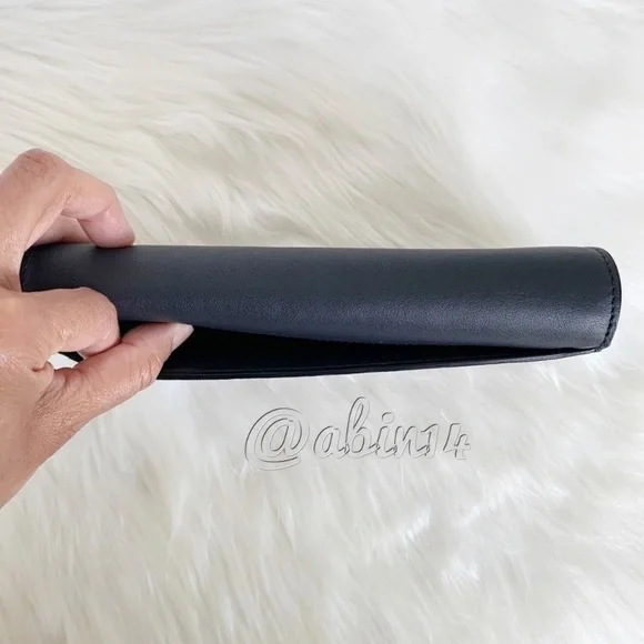 NWT Coach Leather Canvas Envelope Wallet with Gingham Print Blue Yellow - Picture 5 of 9